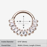 Detail View 1 of Rose Gold Brilliant Baguette Sparkles Array Seamless Clicker Hoop Ring