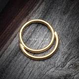 Detail View 2 of Golden Classic Double Loop Accent Clicker Hoop Ring
