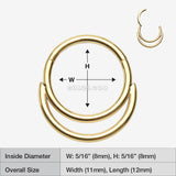 Detail View 1 of Golden Classic Double Loop Accent Clicker Hoop Ring