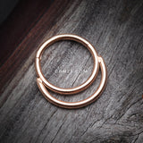 Detail View 2 of Rose Gold Classic Double Loop Accent Clicker Hoop Ring