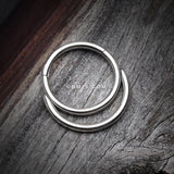 Detail View 2 of Classic Double Loop Accent Clicker Hoop Ring