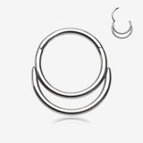 Classic Double Loop Accent Clicker Hoop Ring