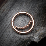 Detail View 2 of Rose Gold Bali Beads Accent Clicker Hoop Ring