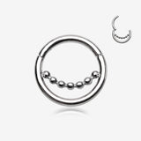 Bali Beads Accent Clicker Hoop Ring