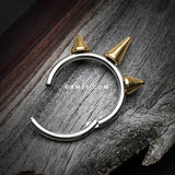 Golden Triple Spikes Seamless Clicker Ring