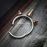Rose Gold Triple Spikes Seamless Clicker Ring