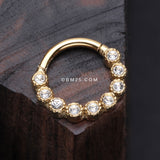 Detail View 2 of Golden Bubble Glam Sparkles Seamless Clicker Hoop Ring-Clear Gem