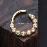 Detail View 3 of Golden Bubble Glam Sparkles Seamless Clicker Hoop Ring-Clear Gem