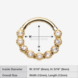 Detail View 1 of Golden Bubble Glam Sparkles Seamless Clicker Hoop Ring-Clear Gem