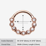 Detail View 1 of Rose Gold Bubble Glam Sparkles Seamless Clicker Hoop Ring-Clear Gem