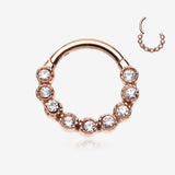 Rose Gold Bubble Glam Sparkles Seamless Clicker Hoop Ring