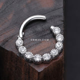 Detail View 3 of Bubble Glam Sparkles Seamless Clicker Hoop Ring-Clear Gem