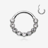 Bubble Glam Sparkles Seamless Clicker Hoop Ring-Clear Gem