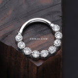 Detail View 2 of Bubble Glam Sparkles Seamless Clicker Hoop Ring-Clear Gem
