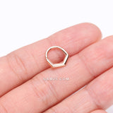 Detail View 2 of Rose Gold Majestic Hexa Steel Seamless Clicker Hoop Ring
