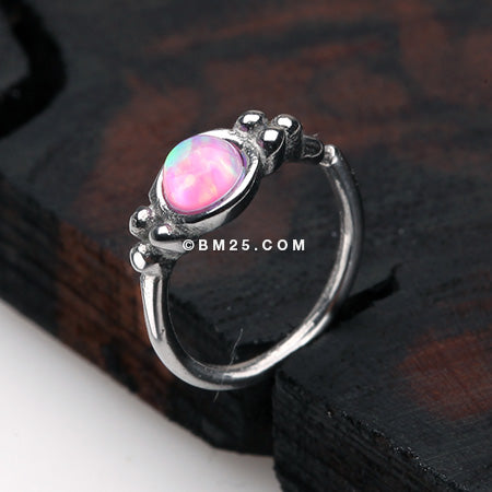 Fire Opal Reilia Bendable Twist Loop Ring-Pink