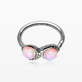 Fire Opal Infinity Bendable Twist Loop Ring-Pink