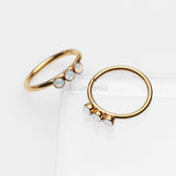 Detail View 2 of Golden Triple Opalite Sparkle Bendable Twist Hoop Ring-White