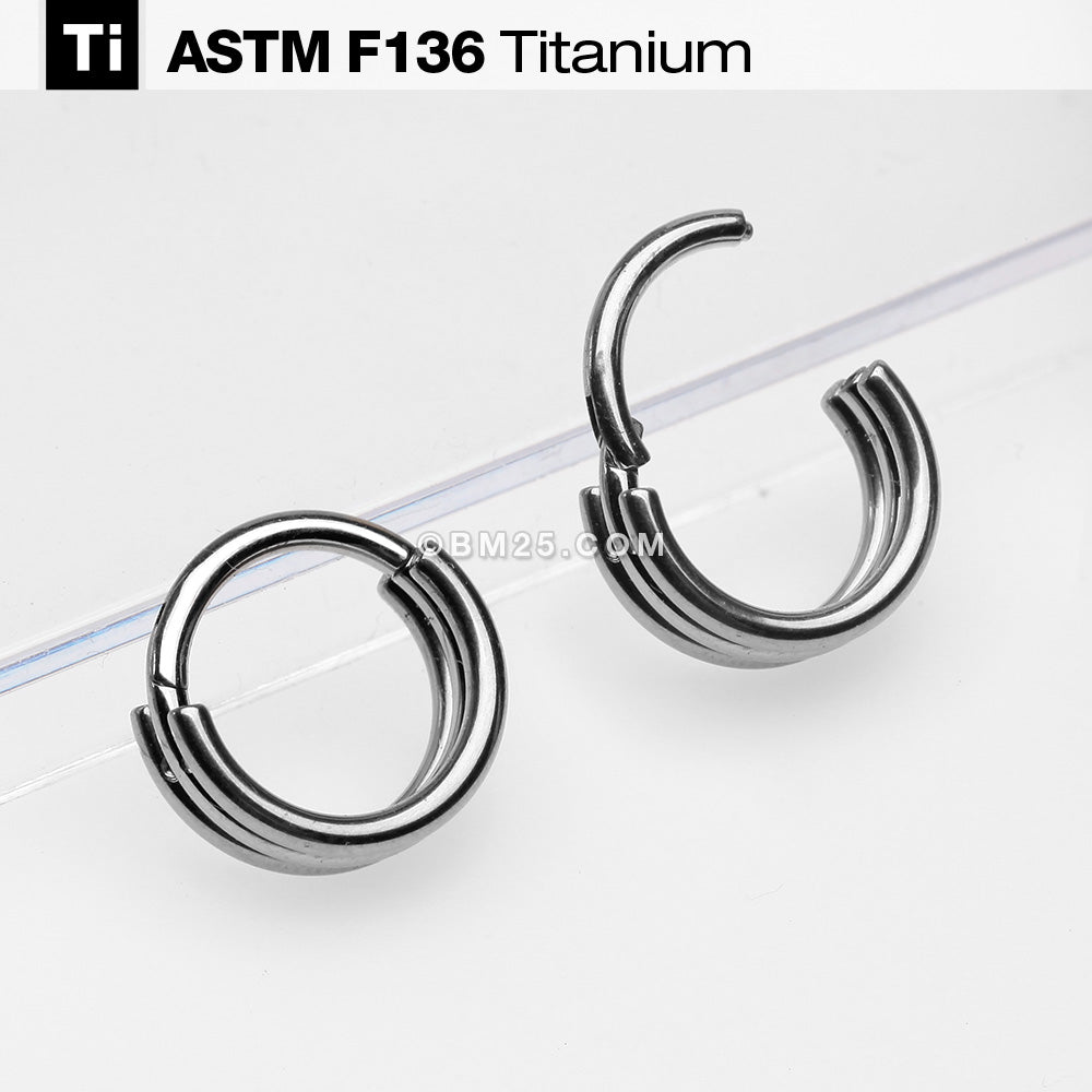 Implant Grade Titanium Triple Stack Hinged Segment Clicker Ring 