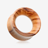 A Pair of Olive Wood Organic Double Flared Tunnel Plug