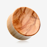 A Pair of Olive Wood Concave Organic Double Flared Plug