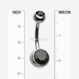 Detail View 1 of Implant Grade Titanium Internally Threaded Basic Belly Button Ring-Black