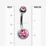 Detail View 1 of Implant Grade Titanium Internally Threaded Basic Belly Button Ring-Pink